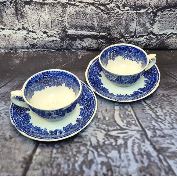 Vintage Set of 2 Teacups and Saucers by Arabia Finland - Picture 3 of 10